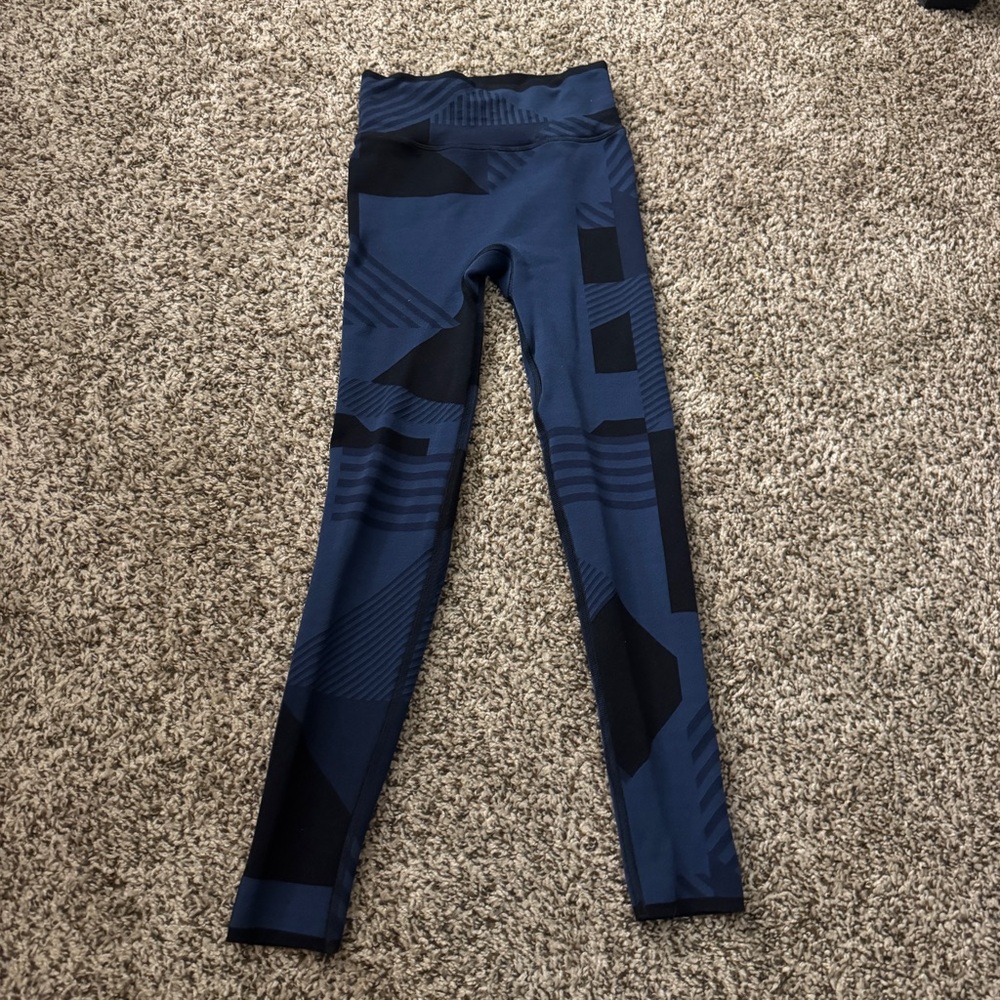 Sweaty Betty Blue and Black Geometric Leggings